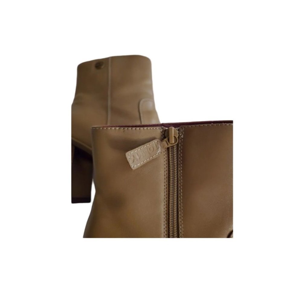 Vintage | Y2K | 90s | Tommy Hilfiger Chunky Heel Leather Tan Boots | Size 10M - Picture 3 of 9